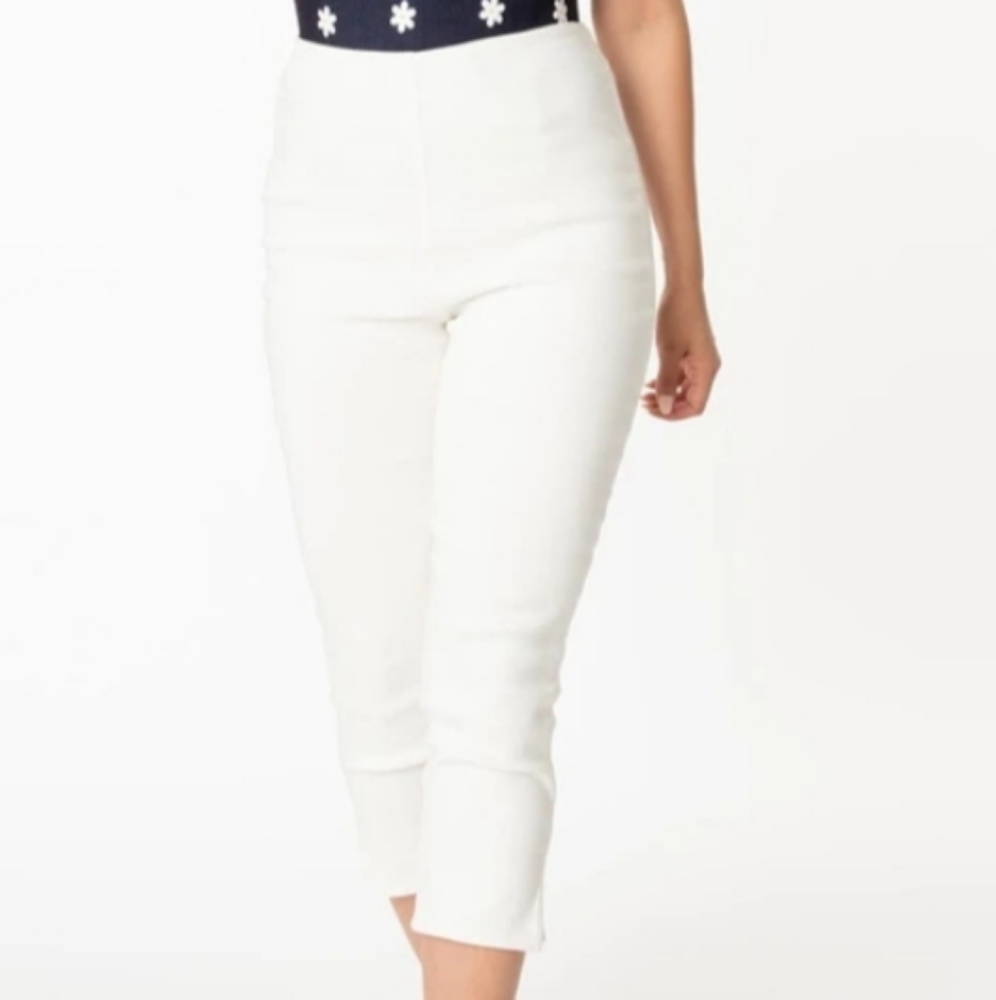 White Capri pants Unique Vintage XL high waisted